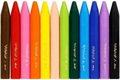 BIC Kids Plastidecor Triangle Crayons Set 12 Colours