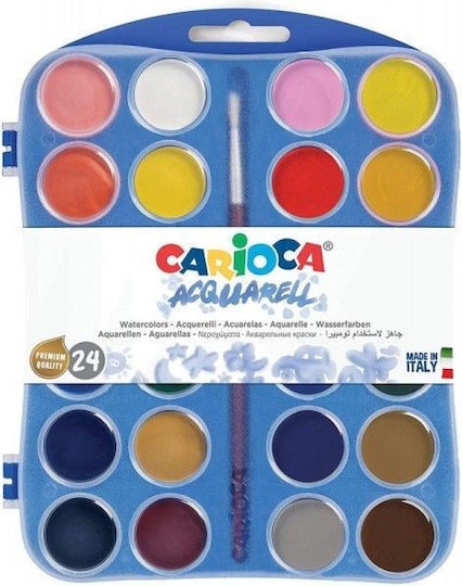 Carioca Acquarell Set Acuarele Multicolore cu Pincel 24buc
