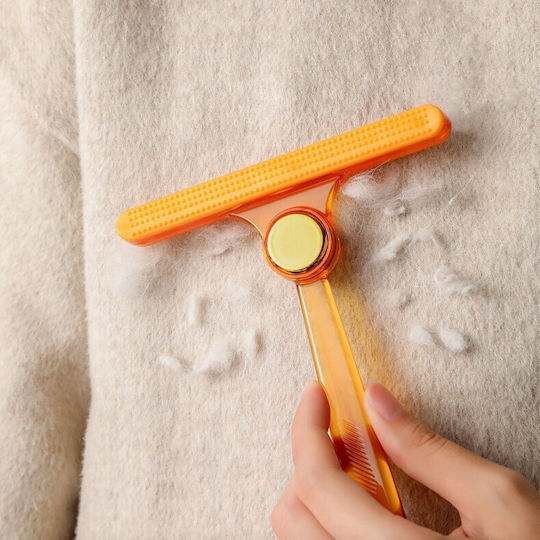 Flippy Perie Pentru Îndepărtarea Scamelor Haine Păr de Animale Manuală Dublă Față Multifuncțională 12x14,5 Cm Accesoriu Casă Portocaliu