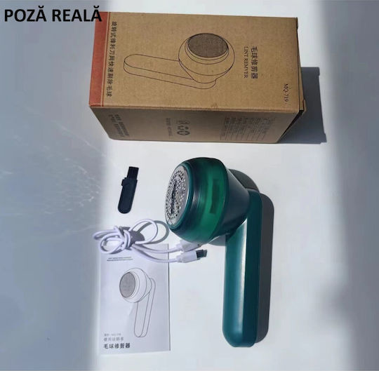 Aparat De Îndepărtat Scame Și Păr Flippy Diferite Tipuri Țesătură Lame Din Oțel Inoxidabil Încărcare Usb Type-c Perie De Curățare Cablu Usb Inclus Verde 135 X 75 Mm