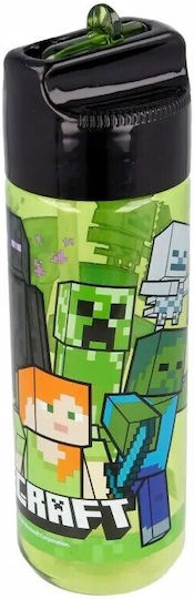 Minecraft Kinderflasche Kunststoff mit Strohhalm 540ml