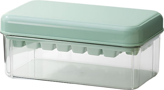 Ice Tray Cube Plastic with Lid Green