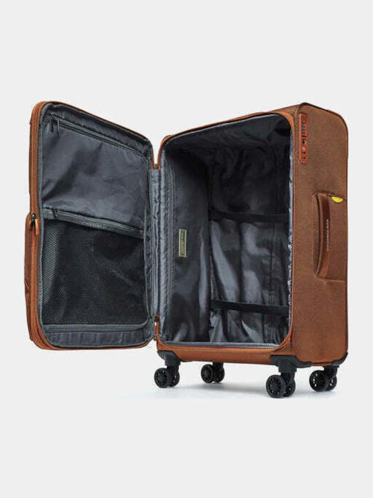 Mandarina Duck Zephyr Μεγάλη Βαλίτσα Ταξιδίου Υφασμάτινη Κεραμιδί με 4 Ρόδες Ύψους 78εκ.