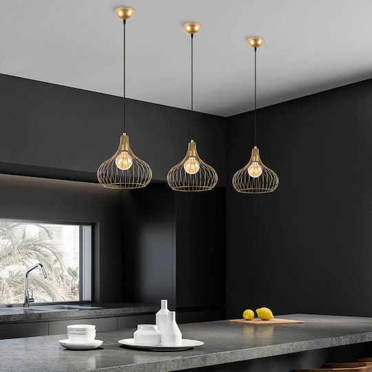 Opviq Teldamla Pendant Light Yellow with Socket E27 22x22x120cm