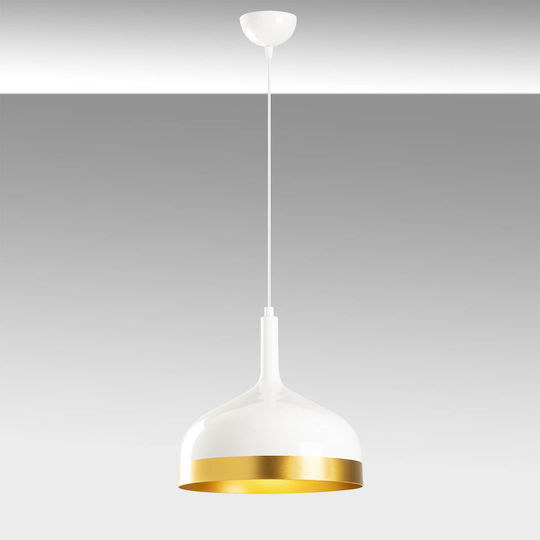 Opviq Saglam Κρεμαστό Φωτιστικό Λευκό με Ντουί E27 30x30x128εκ.