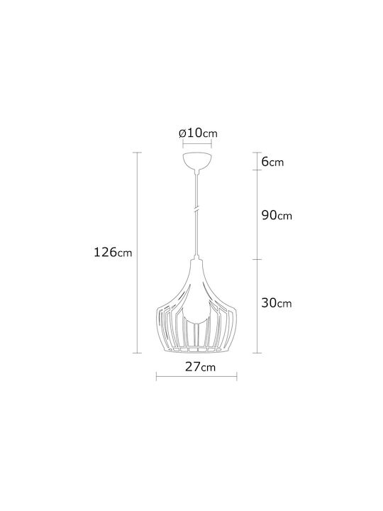 Opviq Mezopotamya Pendant Light Orange with Socket E27 27x27x126cm