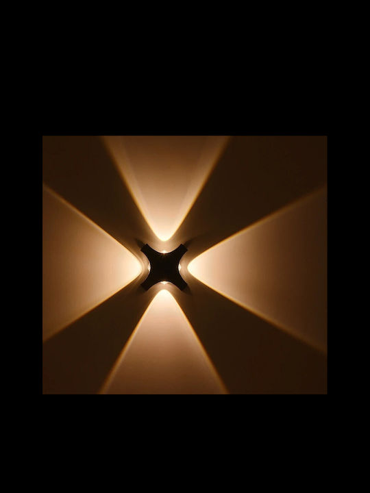 GloboStar Spark Wall-Mounted Outdoor LED Lighting IP65 8W With Warm White Light 14.5x5x14.5cm