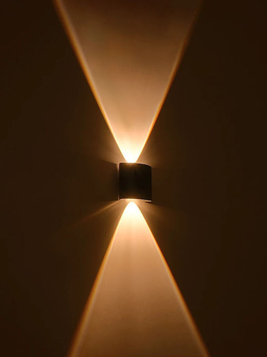 GloboStar Sixoad Επιτοίχιο Εξωτερικό Φωτιστικό LED IP65 4W με Θερμό Λευκό Φως 8.5x3.5x8εκ.