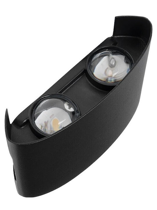 GloboStar Sixoad Wall-Mounted Outdoor Lighting LED IP65 8W with Warm White Light Double Beam 12x4x8cm