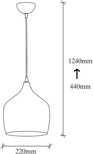 Adjustable Pendant Light Black with Socket E27