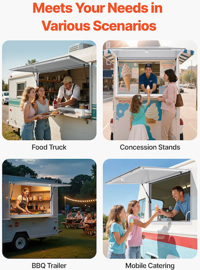 Vevor 188x102 Cm Verkaufsstand Bedienfenster Food Truck Service Markise