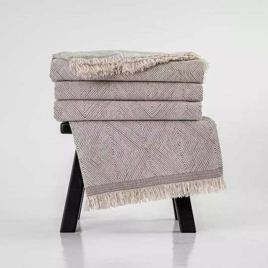 Borea Bari Three-Seater Sofa Throw Chenille 180x300 cm Grey