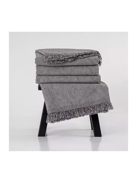 Borea Bari Ριχτάρι Πολυθρόνας Chenille 180x180εκ. Εκρού