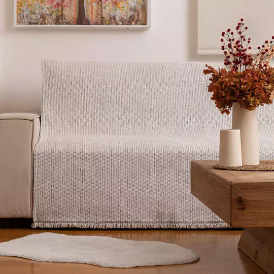 Borea Velvet Ριχτάρι Τριθέσιου Καναπέ Βελουτέ 180x300εκ. Κάμελ