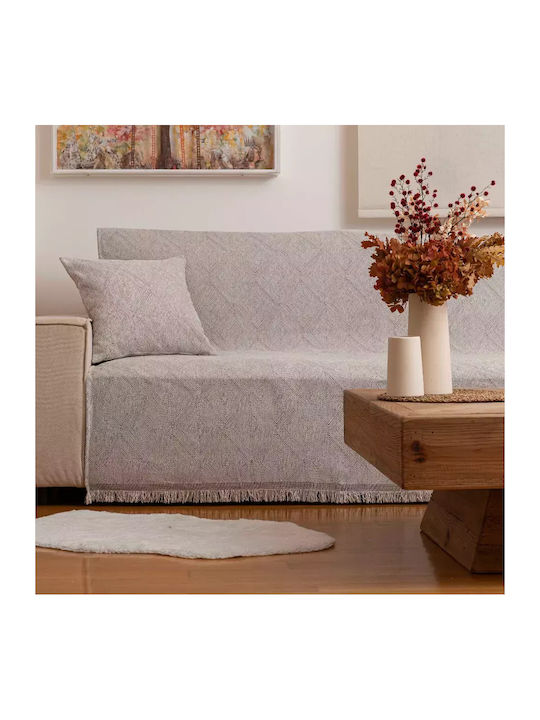 Borea Bari Dreisitzer-Sofa Wurf Chenille 180x300cm Grau