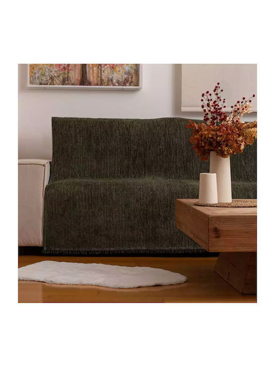 Borea Velvet Ριχτάρι Διθέσιου Καναπέ Βελουτέ 180x250εκ. Κάμελ 032430188075