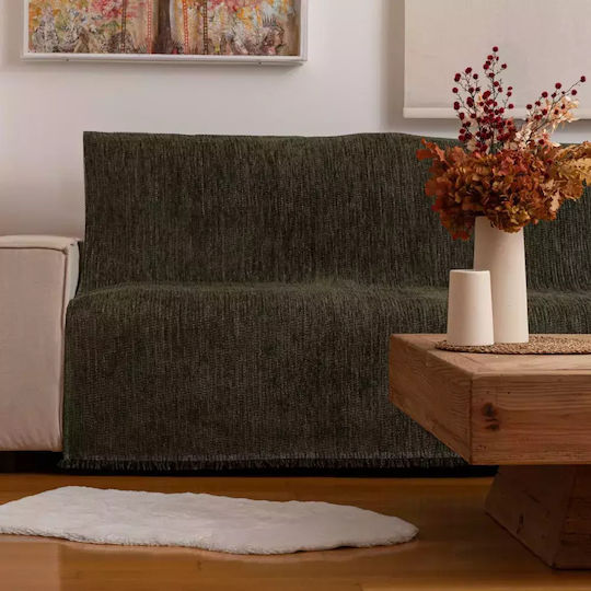 Borea Velvet Ριχτάρι Διθέσιου Καναπέ Βελουτέ 180x250εκ. Κάμελ
