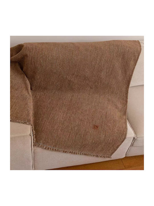 Borea Velvet Three-Seater Sofa Throw Velvet 180x300cm Camel 032431188077
