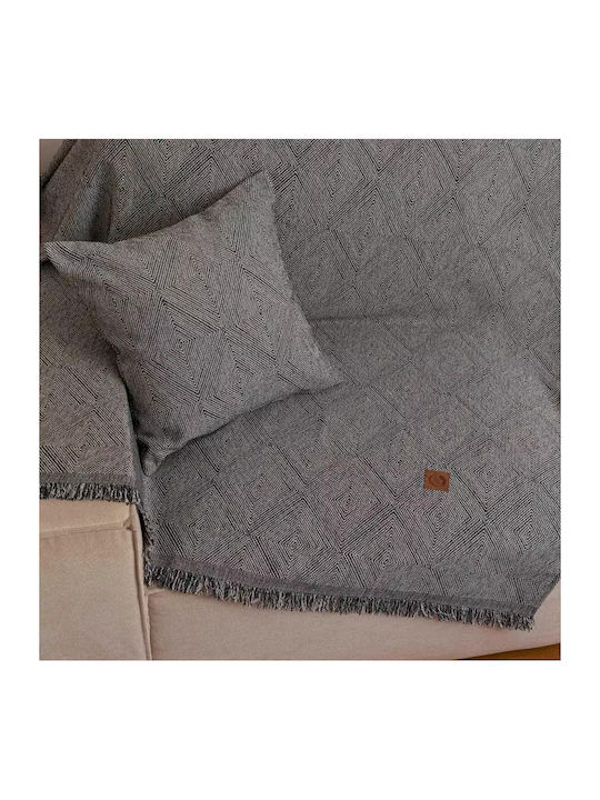 Borea Bari Four-Seater Sofa Throw Chenille 180x350cm Gray