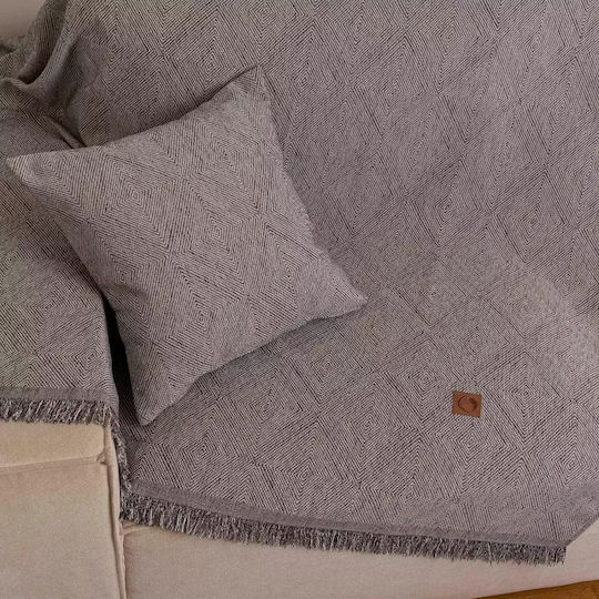 Borea Bari Ριχτάρι Πολυθρόνας Chenille 180x180εκ. Γκρι 032425052069