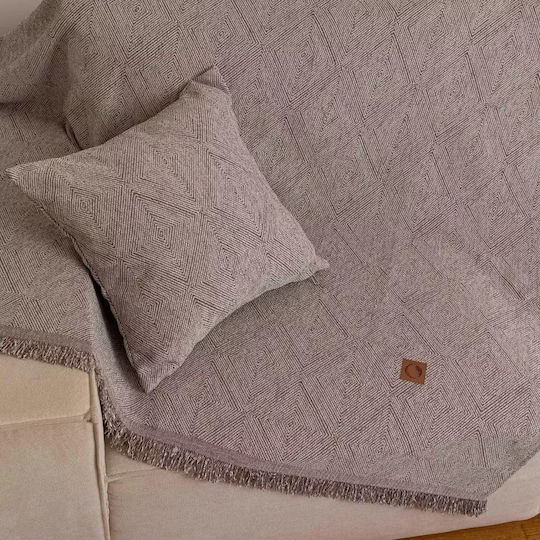 Borea Bari Ριχτάρι Τετραθέσιου Καναπέ Chenille 180x350εκ. Γκρι