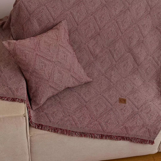 Borea Bari Ριχτάρι Διθέσιου Καναπέ Chenille 180x250εκ. Μπορντώ 032426101075