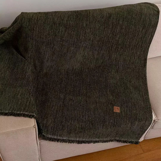 Borea Velvet Ριχτάρι Πολυθρόνας Βελουτέ 180x180εκ. Γκρι 032429052069