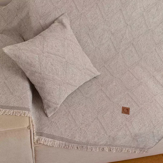 Borea Bari Ριχτάρι Τετραθέσιου Καναπέ Chenille 180x350εκ. Γκρι