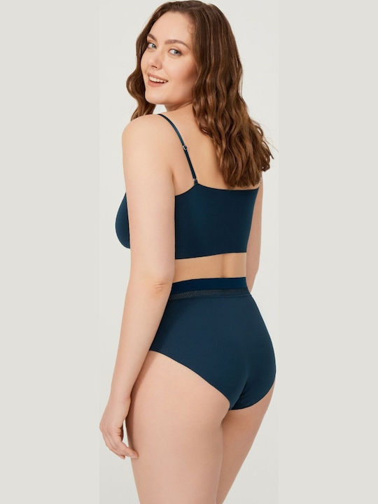 Femeie Slip fără cusături cu Dantelă Petrol Blue