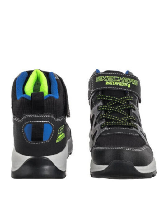 Kids Sneakers High With Hoop & Loop Closure Black