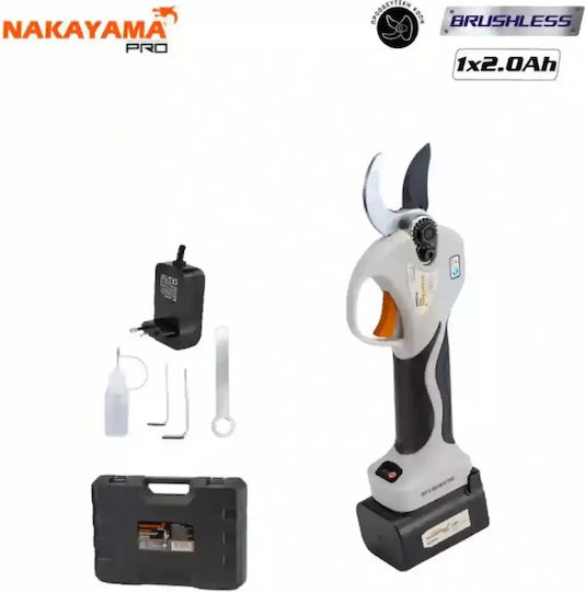Nakayama EC1350 Pruning Shears Battery Brushless 16.8V 1x2Ah with Maximum Cutting Diameter 32mm in Carrying Case