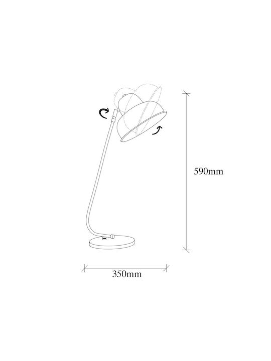 Opviq Office Lamp for Socket E27 in Yellow Color