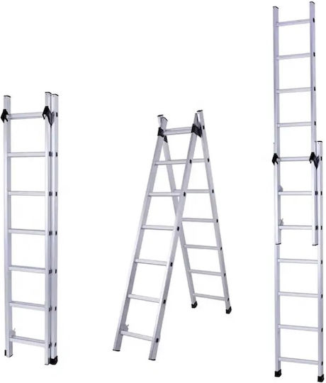 Dublu Scara combinata Aluminiu 2x9