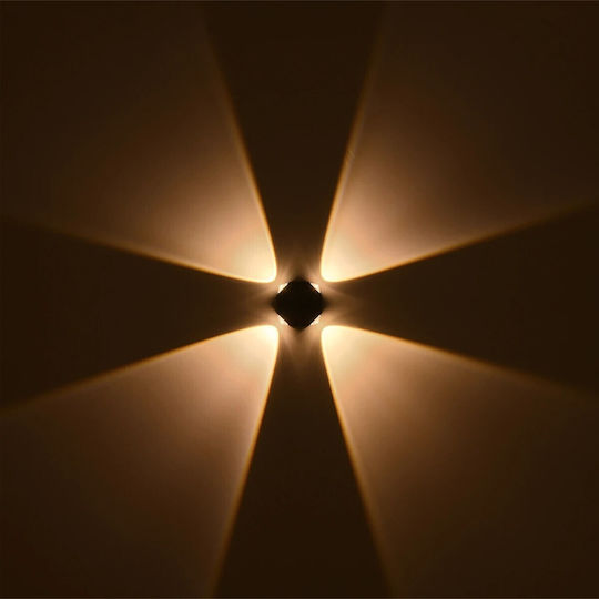 GloboStar Hikari Wall-Mounted Outdoor Lighting LED IP65 8W with Warm White Light Dimensions 10x4x10cm