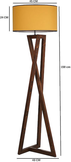 Opviq Lampa de podea Î150xL45cm. cu Soclu pentru Bec E27 Maro