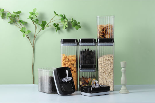 Set 4 Stück Lebensmittelgläser mit Deckel Kunststoff Transparent 1500ml 4 Stück