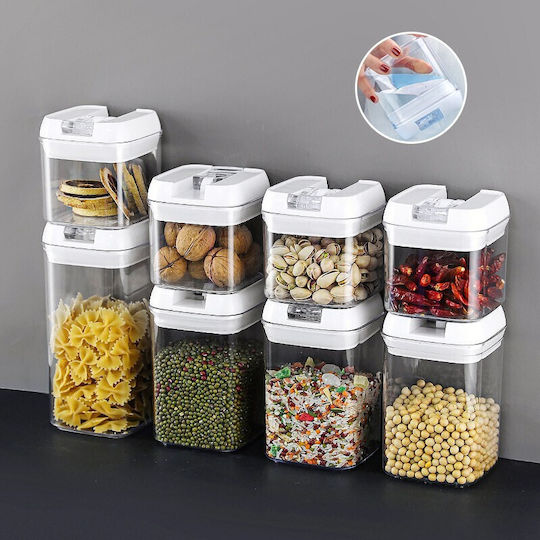 Set 6 Stück Lebensmittelgläser & Behälter mit Kunststoffverschluss Transparent 500ml