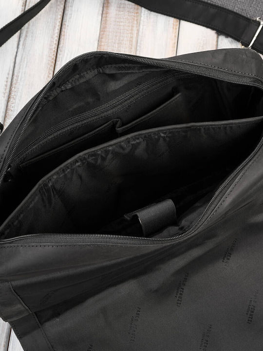 Leder Herren Tasche Bote Schwarz