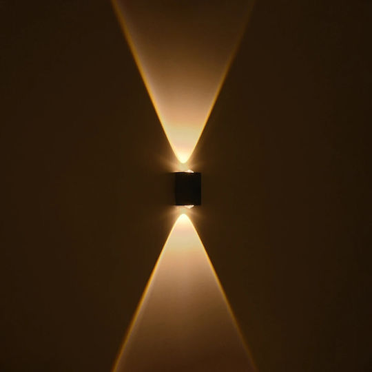 GloboStar Hikari Wall-Mounted Outdoor Lighting LED IP65 4W with Warm White Light Dimensions 6x4x10.5cm