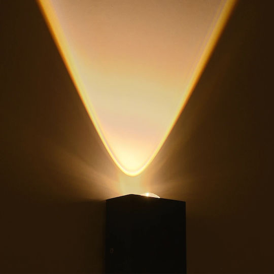 GloboStar Hikari Wall-Mounted Outdoor Lighting LED IP65 4W with Warm White Light Dimensions 6x4x10.5cm