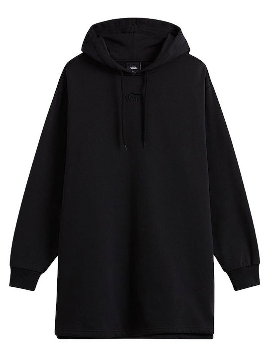 Mini Athletic Dress Long Sleeve with Hood Black