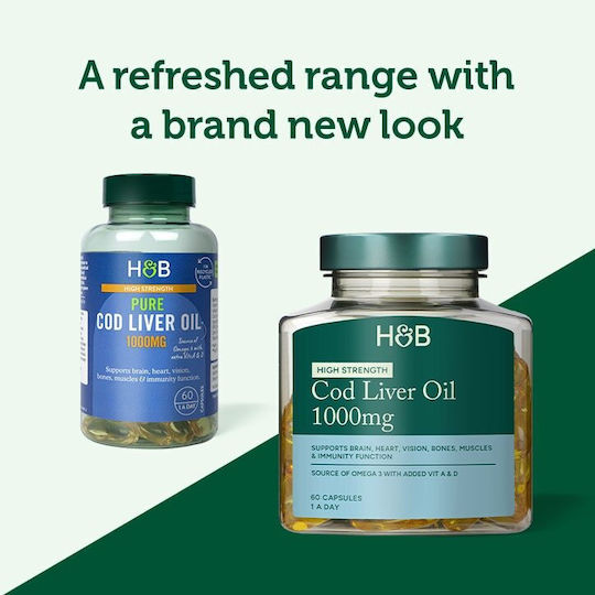 Holland & Barrett Omega 3 Cod Liver Oil 1000mg 60 caps