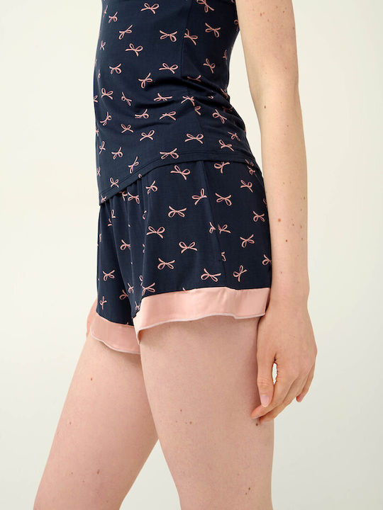 Women's T-Shirt with Spaghetti Strap Blue Blazer