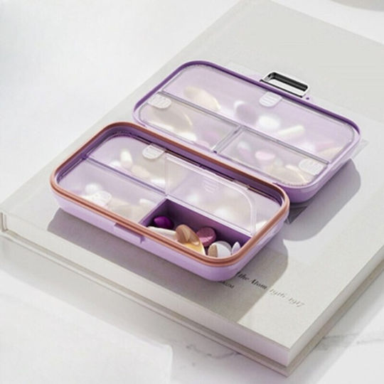 Cutie de Medicamente Flippy Mov 7 Compartimente Portabil Compact 11x7,2x3,5 Cm Ideal pentru Utilizare Zilnică