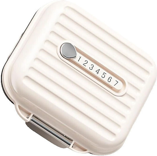 Cutie de Medicamente Flippy Bej 7 Compartimente Portabilă Compactă 7.8x7.2x3.5 Cm Ideală pentru Utilizare Zilnică