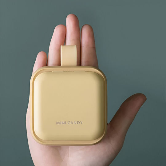 Cutie Mini de Depozitare Medicamente Flippy 4 Compartimente Închidere Etanșă Portabilă Pătrată Galbenă PP 7.5x7.5x3 Cm