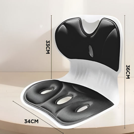 Orthopädisches Kissen mit Memory Foam & Loch 36x34x33cm in Schwarz Farbe