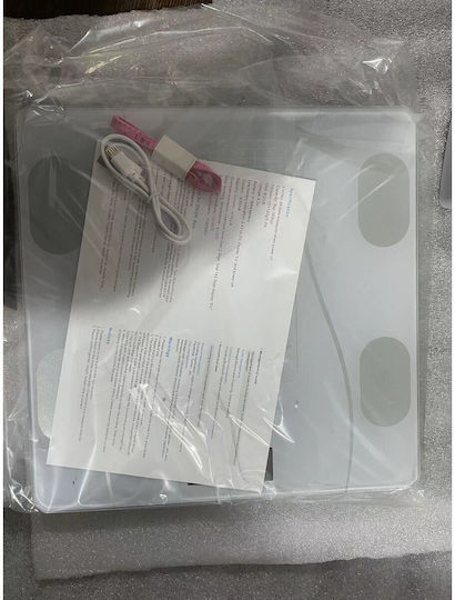 Smart Cantar De Baie 180kg Cu Analizator De Grăsime Corporală Și Bluetooth Albă