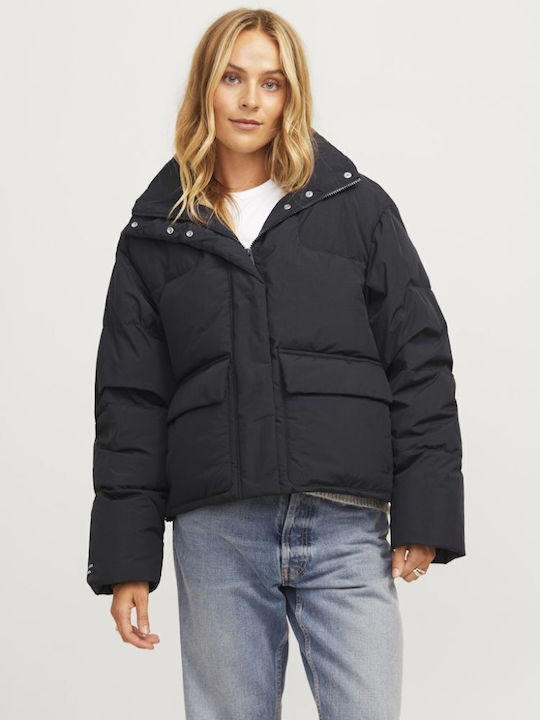Μακρύ Γυναικείο Puffer Μπουφάν για Χειμώνα Black