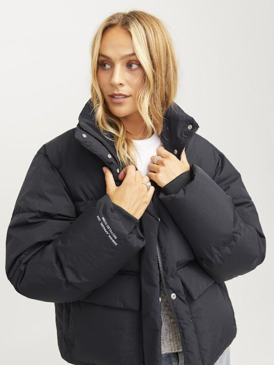 Μακρύ Γυναικείο Puffer Μπουφάν για Χειμώνα Black